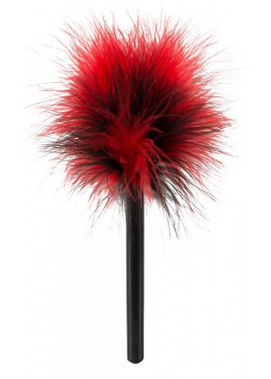 Красно-черная пуховка Mini Feather - 21 см.