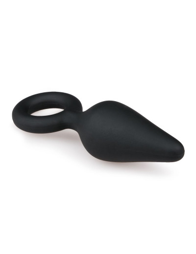 Черная малая анальная пробка Pointy Plug - 8,5 см.