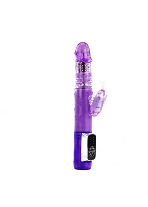 Фиолетовый вибратор хай-тек Butterfly Prince - 24 см.