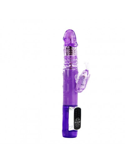 Фиолетовый вибратор хай-тек Butterfly Prince - 24 см.