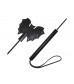Стек с черным матовым кожаным шлепком в виде летучей мыши - 60 см.