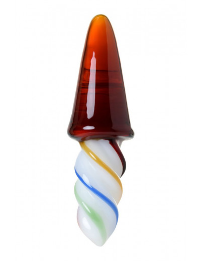 Коническая стеклянная анальная втулка Sexus Glass - 16 см.