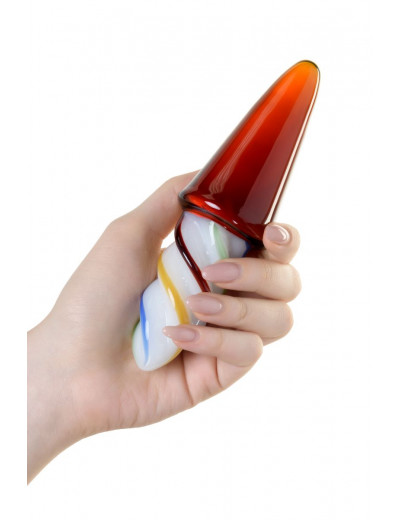 Коническая стеклянная анальная втулка Sexus Glass - 16 см.