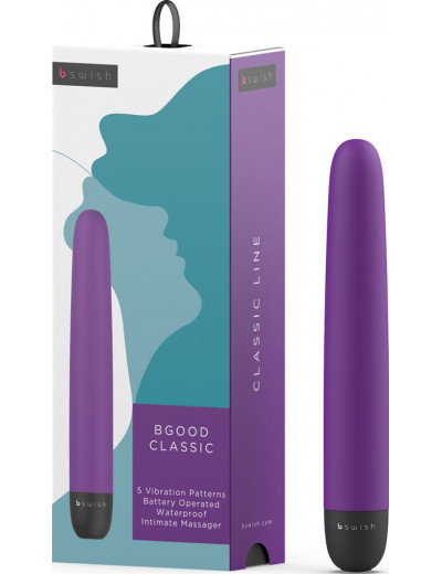 Фиолетовый классический вибратор Bgood Classic - 18 см.