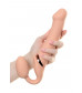 Телесный безремневой вибрострапон Vibrating Bendable Strap-On L