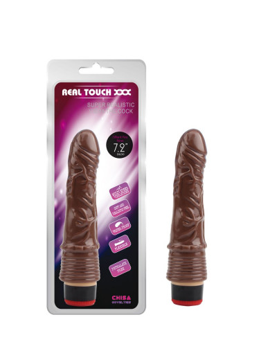 Коричневый вибратор 7.2” Vibe Cock - 19 см.