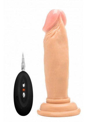 Телесный вибратор-реалистик Vibrating Realistic Cock 6  - 15 см.