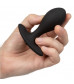 Черная расширяющаяся анальная пробка Weighted Silicone Inflatable Plug M