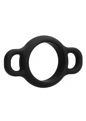 Черное эрекционное кольцо №66 Cock Ring With Handles