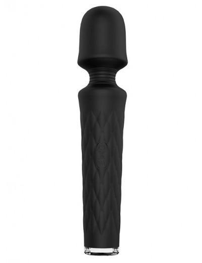 Чёрный перезаряжаемый жезловый вибратор JOYRUSH MASSAGER