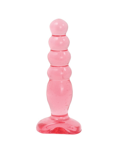 Розовая анальная пробка Crystal Jellies 5  Anal Delight - 14 см.