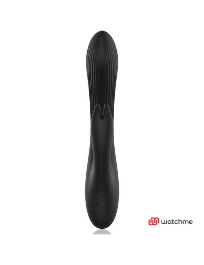 Черный вибратор-кролик с пультом-часами Anne s Desire Rabbit Vibe Wireless Watchme - 20,5 см.