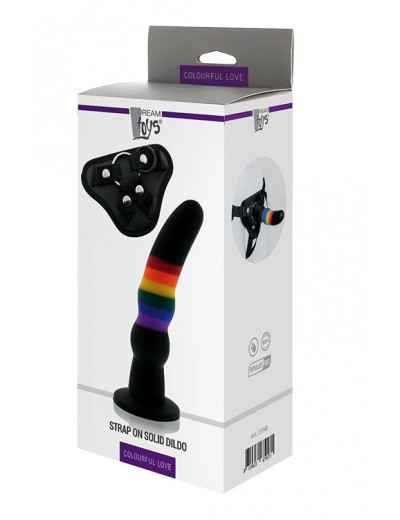 Черный поясной страпон STRAP ON SOLID DILDO - 17 см.