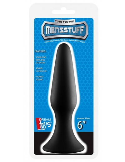 Черная анальная пробка METAL BALL BUTT PLUG - 15 см.