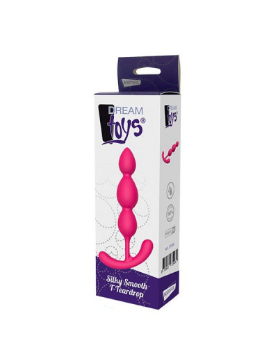 Розовый анальный стимулятор SILKY SMOOTH T-TEARDROP - 11 см.