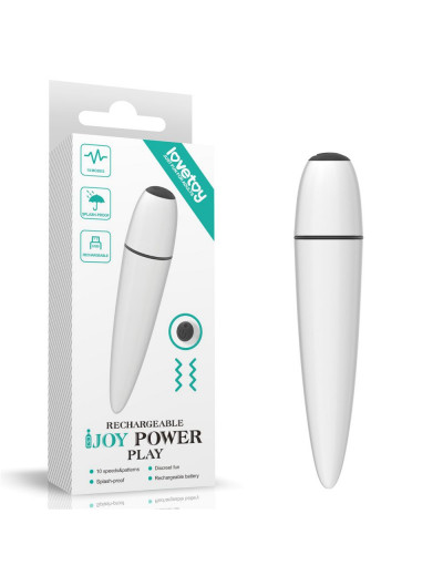 Белый мини-вибратор IJOY Rechargeable Power Play - 10,5 см.