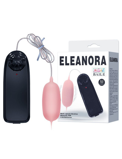 Розовое виброяйцо с проводным пультом управления Eleanora