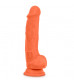 Оранжевый фаллоимитатор 7.5 Inch Silicone Dual Density Cock with Balls - 19 см.