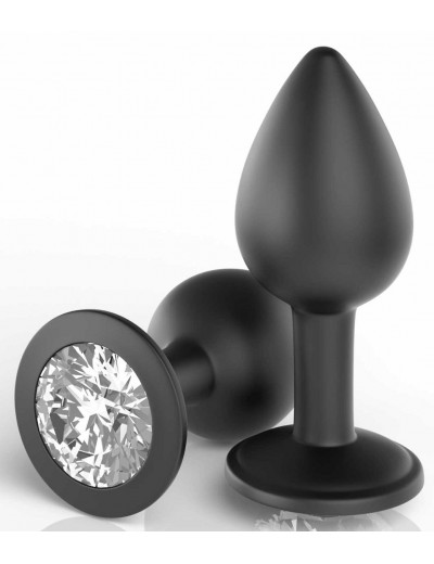 Черные трусики Crotchless Secret Gem S-M-L с анальной пробкой