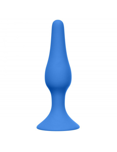 Синяя малая анальная пробка Slim Anal Plug Small - 10,5 см.