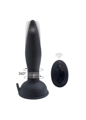 Черный анальный вибростимулятор Remote Control Anal Plug - 17,5 см.