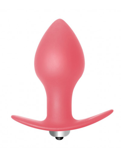 Розовая анальная вибропробка Bulb Anal Plug - 10 см.
