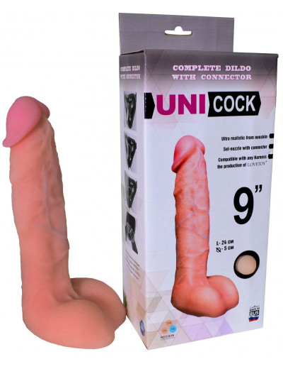 Фаллическая насадка Харнесс UNICOCK 9  - 24,5 см.
