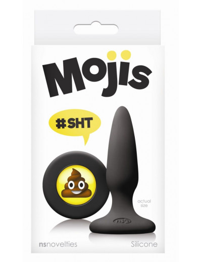Черная силиконовая пробка Emoji SHT - 8,6 см.