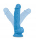 Голубой реалистичный фаллоимитатор на присоске NEO 7.5INCH DUAL DENSITY COCK W. BALLS - 19 см.