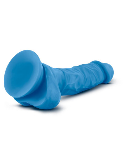 Голубой реалистичный фаллоимитатор на присоске NEO 7.5INCH DUAL DENSITY COCK W. BALLS - 19 см.