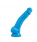 Голубой реалистичный фаллоимитатор на присоске NEO 7.5INCH DUAL DENSITY COCK W. BALLS - 19 см.