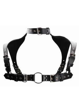Черная мужская портупея Men Harness With Neck Collar