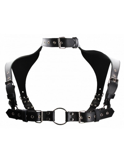 Черная мужская портупея Men Harness With Neck Collar