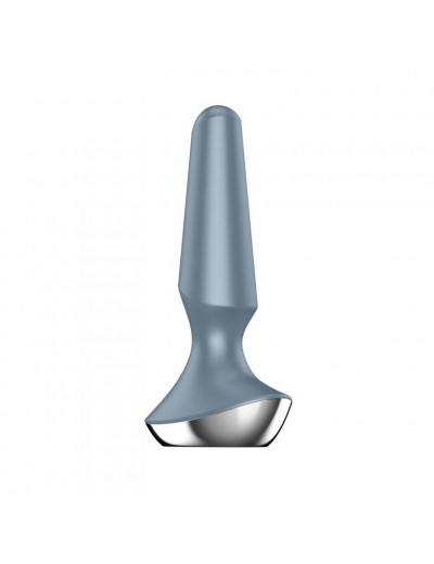 Серая анальная пробка с вибрацией Satisfyer Plug-ilicious 2 - 14 см.