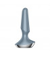 Серая анальная пробка с вибрацией Satisfyer Plug-ilicious 2 - 14 см.
