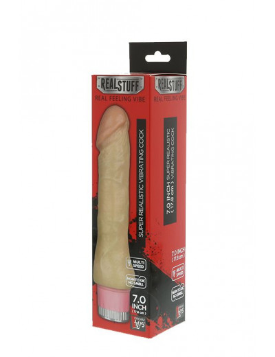 Телесный вибратор-реалистик REALSTUFF 7INCH VIBRATOR - 17,8 см.