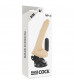 Телесный вибратор на мощной присоске Basecock Realistic Vibrator - 20 см.