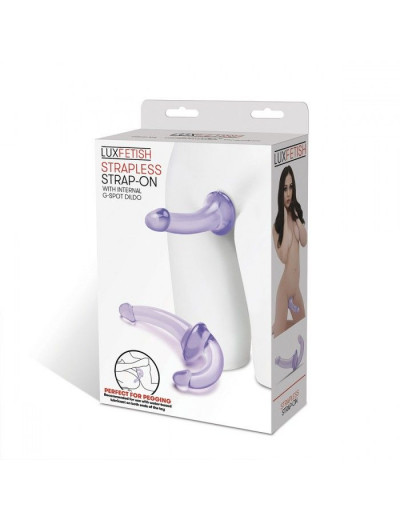 Фиолетовый безремневой страпон Strapless Strap-On