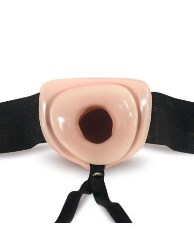 Телесный полый страпон Dr. Skin 6 Inch Hollow Strap On - 15,2 см.