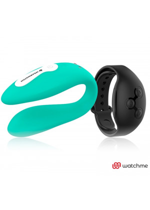 Зеленый вибратор для пар с черным пультом-часами Weatwatch Dual Pleasure Vibe