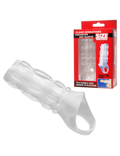 Насадка на пенис с кольцом для мошонки Clear Sensations Enhancer Sex Sleeve - 11,5 см.