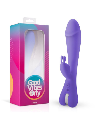 Фиолетовый вибратор-кролик Trix Rabbit Vibrator - 22,5 см.