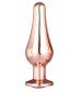 Золотистая анальная пробка с кристаллом Rose Gold Pleasure Plug S - 9 см.