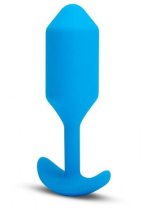 Голубая вибропробка для ношения B-vibe Snug Plug 3 - 12,4 см.