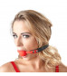 Силиконовый кляп-шар на чёрных ремешках Red Gag silicone