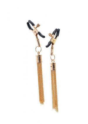 Золотистые зажимы для сосков PREMIUM NIPPLE CLAMPS WITH TASSLE