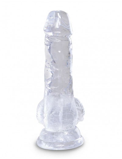 Прозрачный фаллоимитатор King Cock Clear 5  Cock with Balls - 15,2 см.