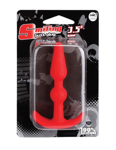 Красная анальная втулка T-SHAPE SILICONE BUTT PLUG RED - 8,9 см.