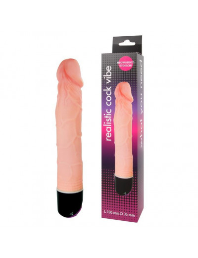 Реалистичный фаллоимитатор с ротацией Realistic Cock Vibe - 23,5 см.