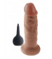 Кофейный фаллоимитатор с имитацией семяизвержения 7  Squirting Cock - 21,6 см.